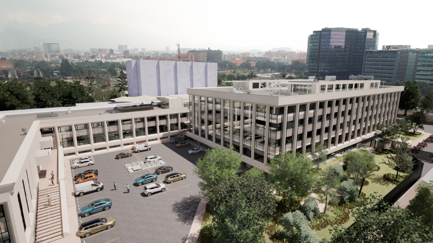Vista general del edificio de la Dirección General de la Policía Nacional en Bogotá